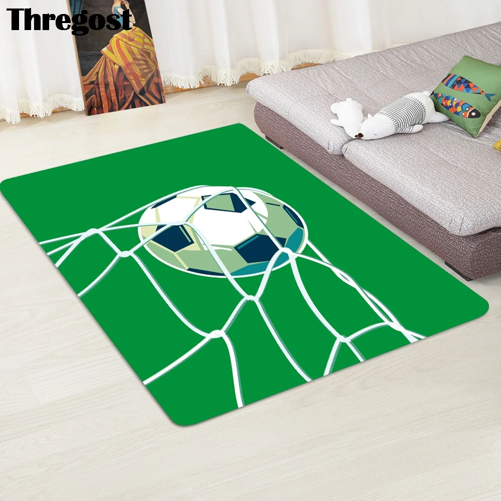 Thregost Bedroom Bedside Carpet Green Football Field Printed Kitchen Floor Rug Anti Slip Area for Living Room Absorbent Mats | Дом и сад