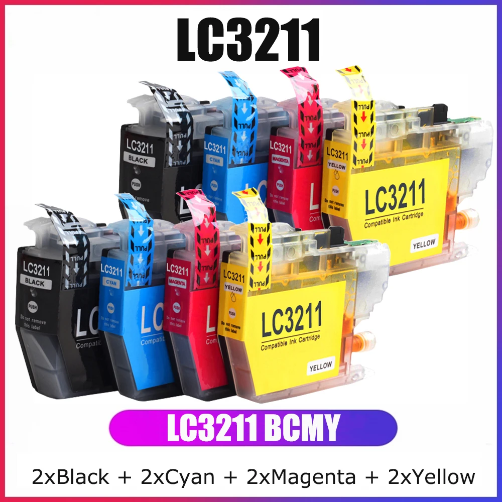 YC совместим с Brother LC3211 LC 3211 чернильный картридж Φ J774DW |