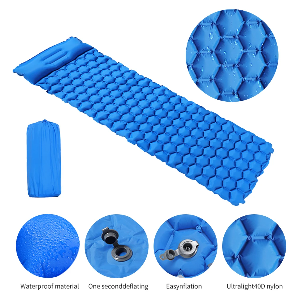 

Inflatable Mattress Ultralight Moisture-proof Air Mat Single Sleeping Pad Travel Folding Bed Portable Camping Mat
