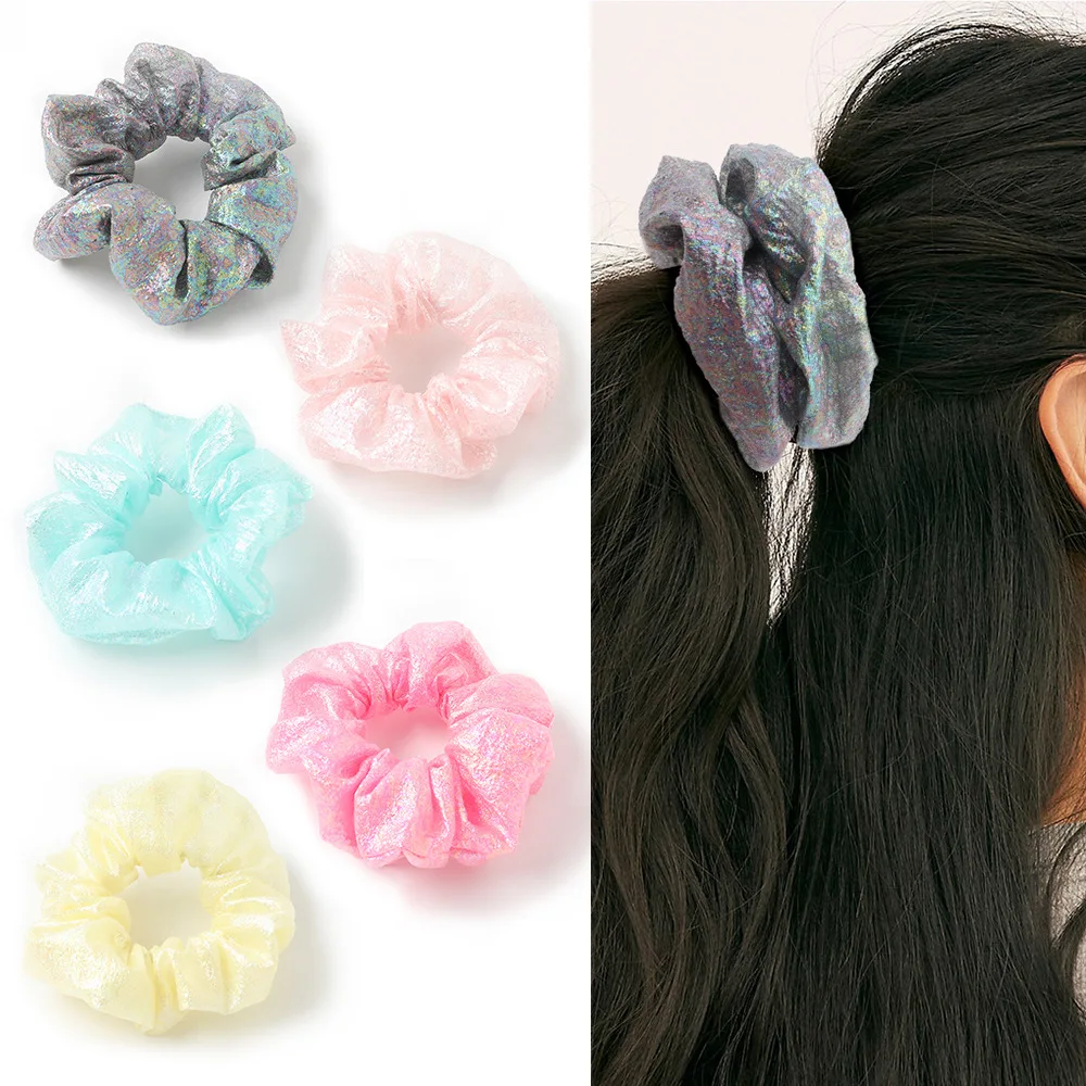 Объемные 60 шт./лот новые женские резинки для волос из органзы девочек яркие цвета