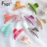 fashion crab for hair candy color plastic frosted color hair claw clips for women pony tail hair clamps for taking bathing tool