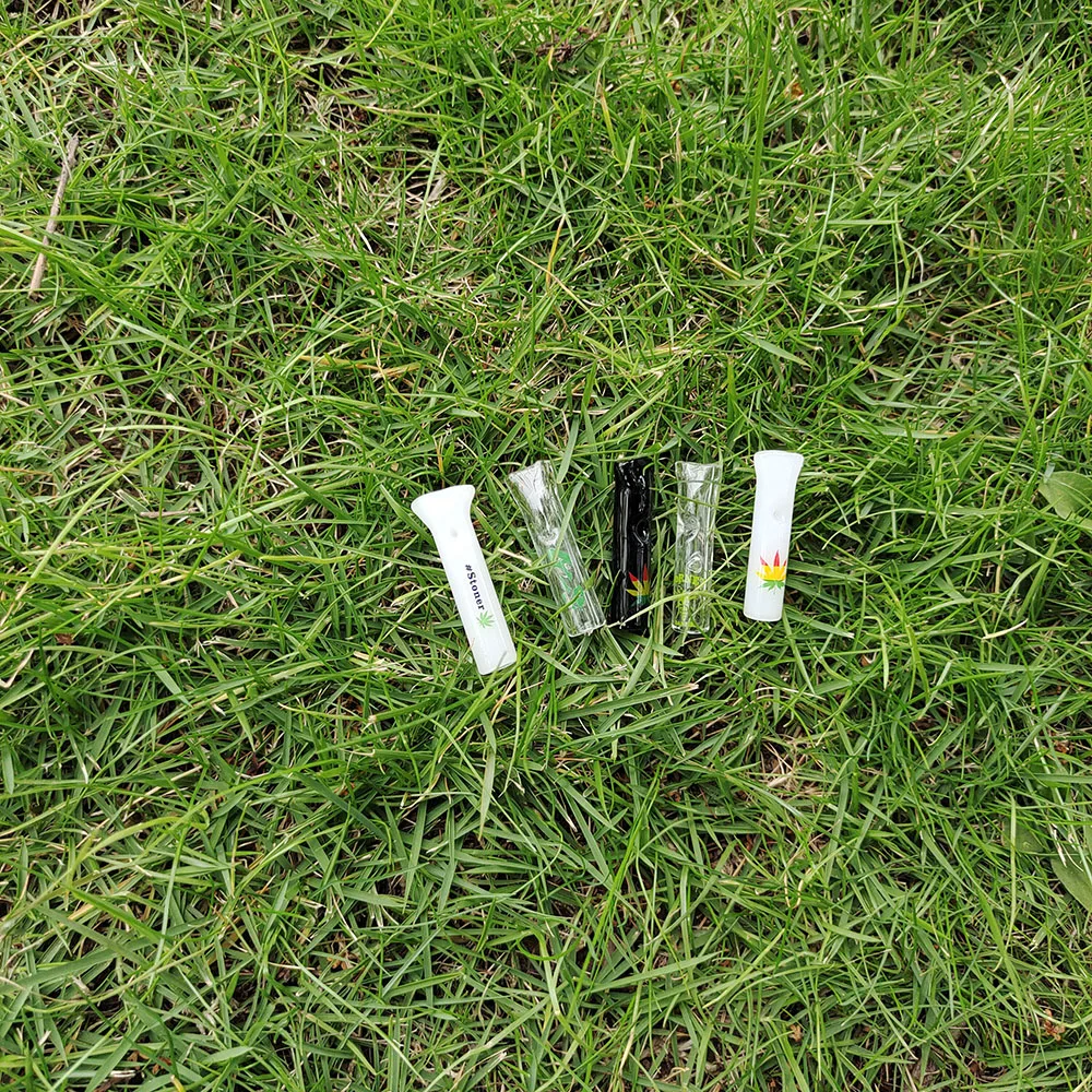 5 шт. курительный стеклянный многоразовый фильтр советы плоский/круглый рот