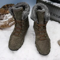 Мужские зимние ботинки до щиколотки, из замши и водонепроницаемой ткани, с высоким верхом, нескользящая резиновая Рабочая защитная обувь