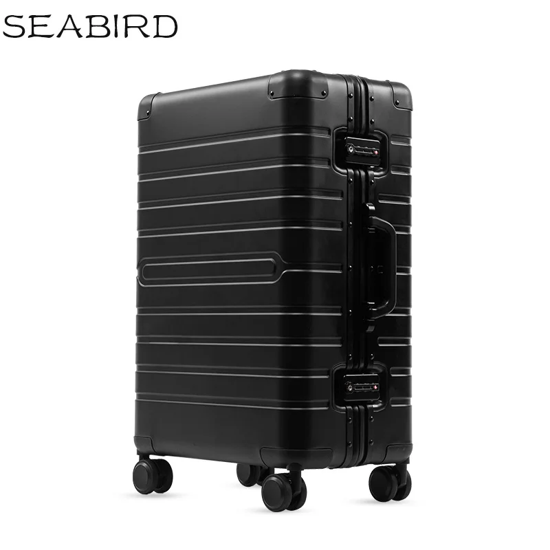Алюминиевый Дорожный чемодан Спиннер SEABIRD 100% дюйма 24 28 дюймов с колесом|Чемоданы