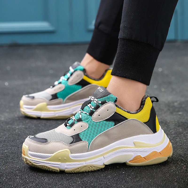 New sports shoes fashion wild tide shoes large size men's thick sole casual running shoes