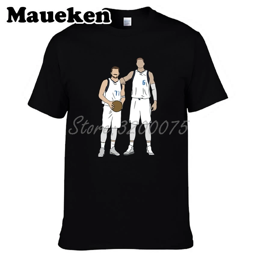 Мужская футболка в европейском стиле с двумя звездами Luka Doncic 77 X Кристапс