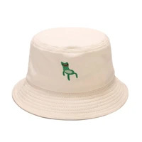 womens bucket hat golf hat hip hop hats for girls summer autumn hats for women 2021 collapsible frog embroidery caps apparel