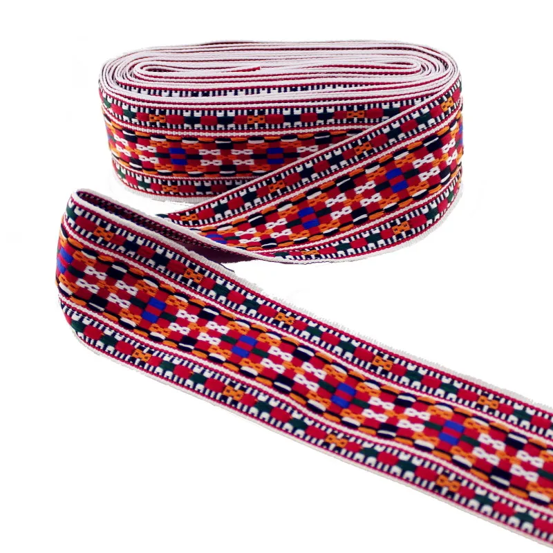 Length 5yards Width 4cm Geometric Mosaic Webbing Strap Embroidery Grosgrain Ribbon For Crafts Ruban DIY Passepoil a Coudre | Дом и сад