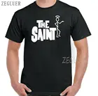 Мужская футболка The Saint, в стиле ретро, с изображением британского телесериала, Роджера Мура, шпиона, Джеймса, повседневные топы, мужская одежда в стиле Харадзюку, размера плюс