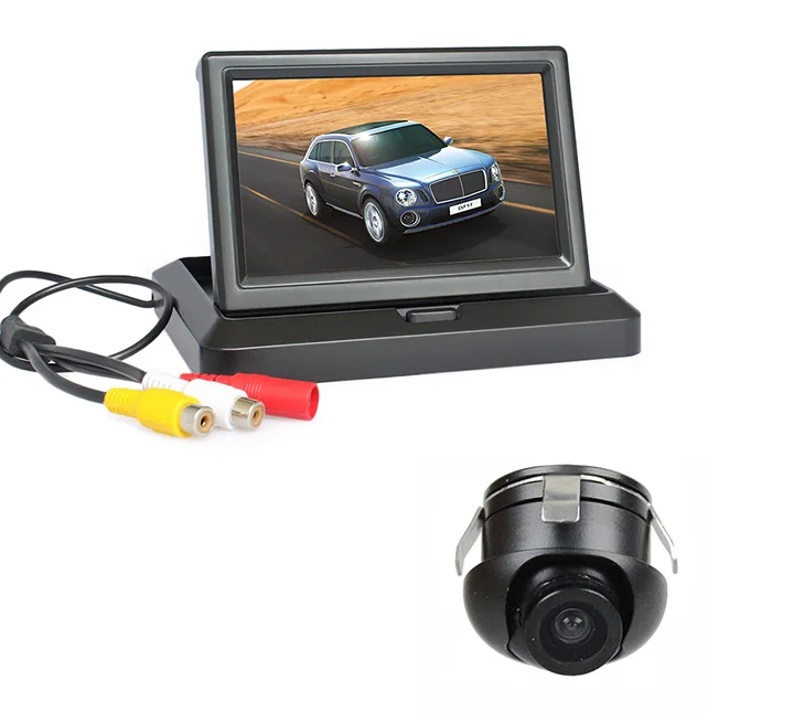DIYKIT проводной 5 дюймов зеркало заднего вида монитор для автомобиля+ Резервное копирование задний, передний вида автомобиля Камера для Парковочные системы Системы