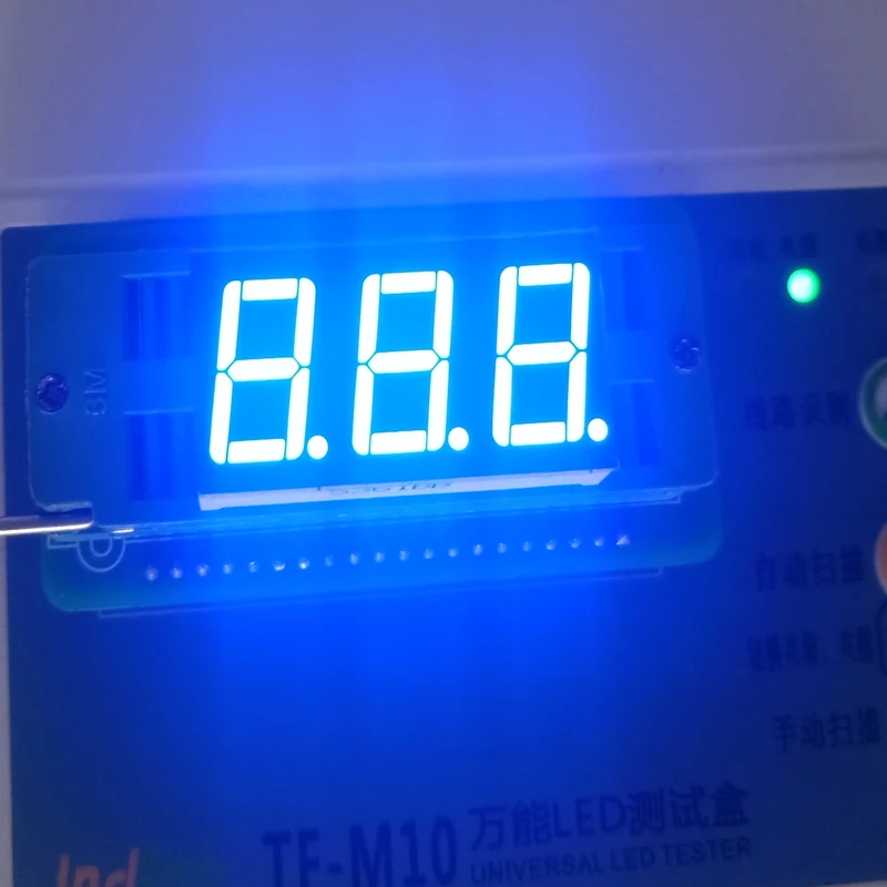 

10Pcs Highlight 0.56 Inch 3-digit Blue Digital Tube, Common Cathode, Common Anode, 8 Segment Digital Screen, Blue Light