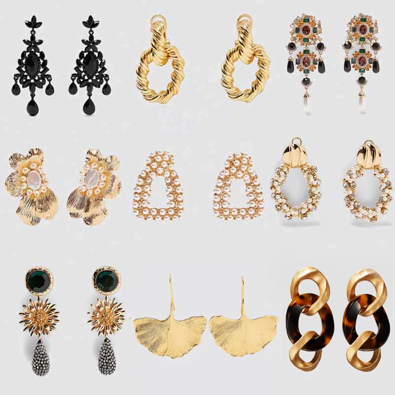 Коми за стразы кристаллы цветок цепь падение обруч Висячие серьги для женщин