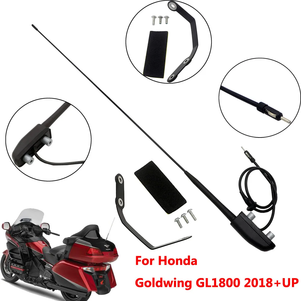 For Honda Goldwing 1800 GL1800 2018 2019 2020 Black Motorcycle Channel Radio Antenna Base