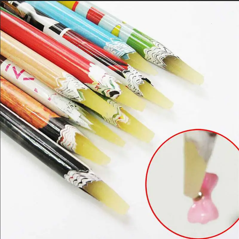 

High Quality 1PC Long Dotting Tools Wax Resin Rhinestones Picker Pencil Crafts Nail Art Deco Pick Up Pen