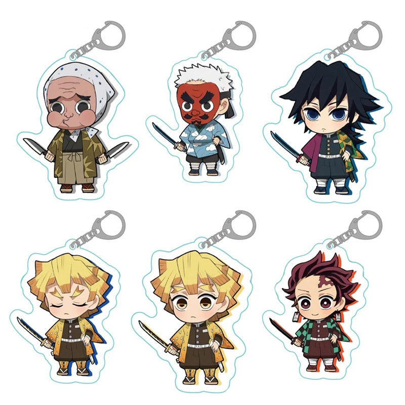 Demon Slayer аниме брелок женский Kimetsu No Yaiba мультяшная фигурка акриловый кулон 2021 -