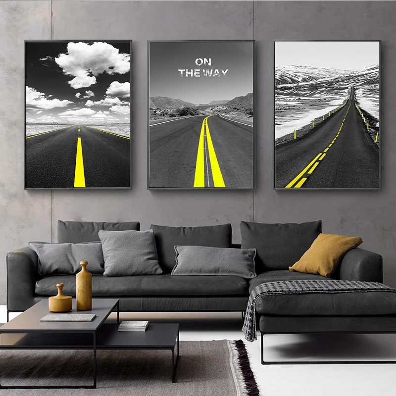 Черно-белая высокая картина для домашнего декора Скандинавская Картина на