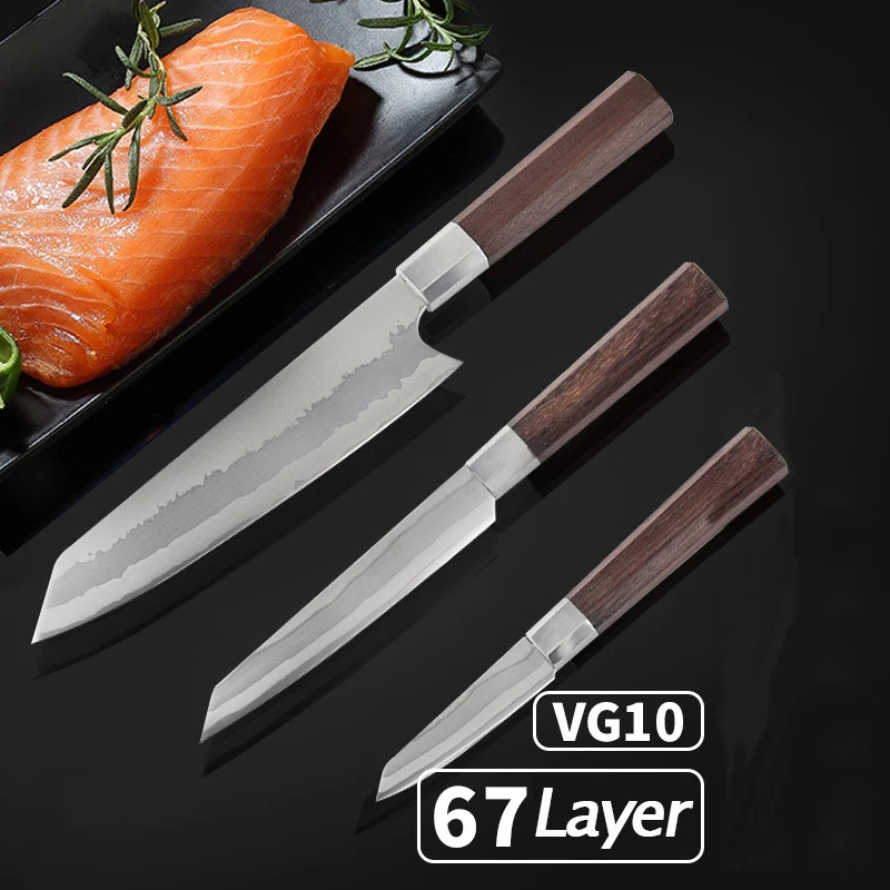 

Японские наборы ножей шеф-повара, ножи мясника, универсальный нож для чистки овощей, нож из дамасской стали для резки лосося, суши