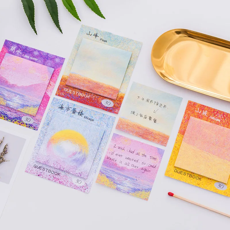 Творческий окрашенные блокнот для заметок на клейкой основе N раз Блокнот милый