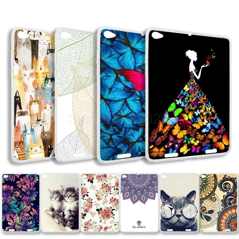 

Shockproof Case For Xiaomi Mi Pad 2 7.9 inch 200.4 x 132.6 x 7 mm Cute Painted Silicone Protector For Xiaomi MiPad 2 Back Shell