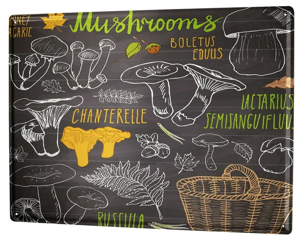 

Tin Sign Nostalgic Fun Mushrooms Collection Coffee Bar Decoration Home Decor
