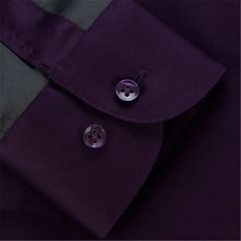 

Size 36-46 Male Shirt New french style Patchwork Men shirt long sleev collar cotton 95% slim Man Shirt Social Shirt Male