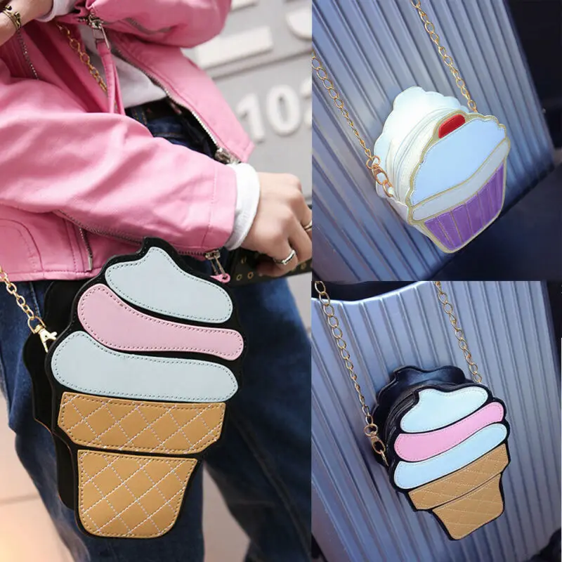 Новая женская милая сумка через плечо для девушек с мороженым тоут сумки