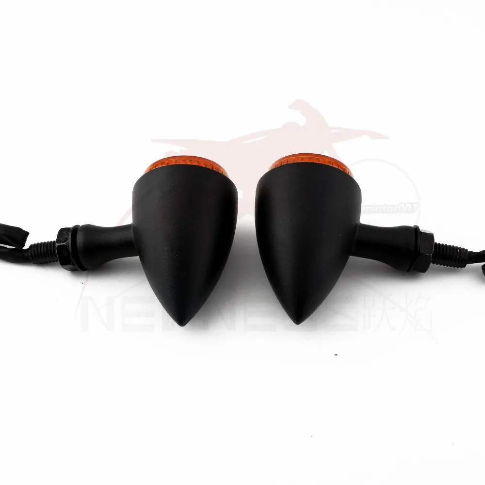 Указатели поворота для мотоцикла желтые черные пули светильник тели