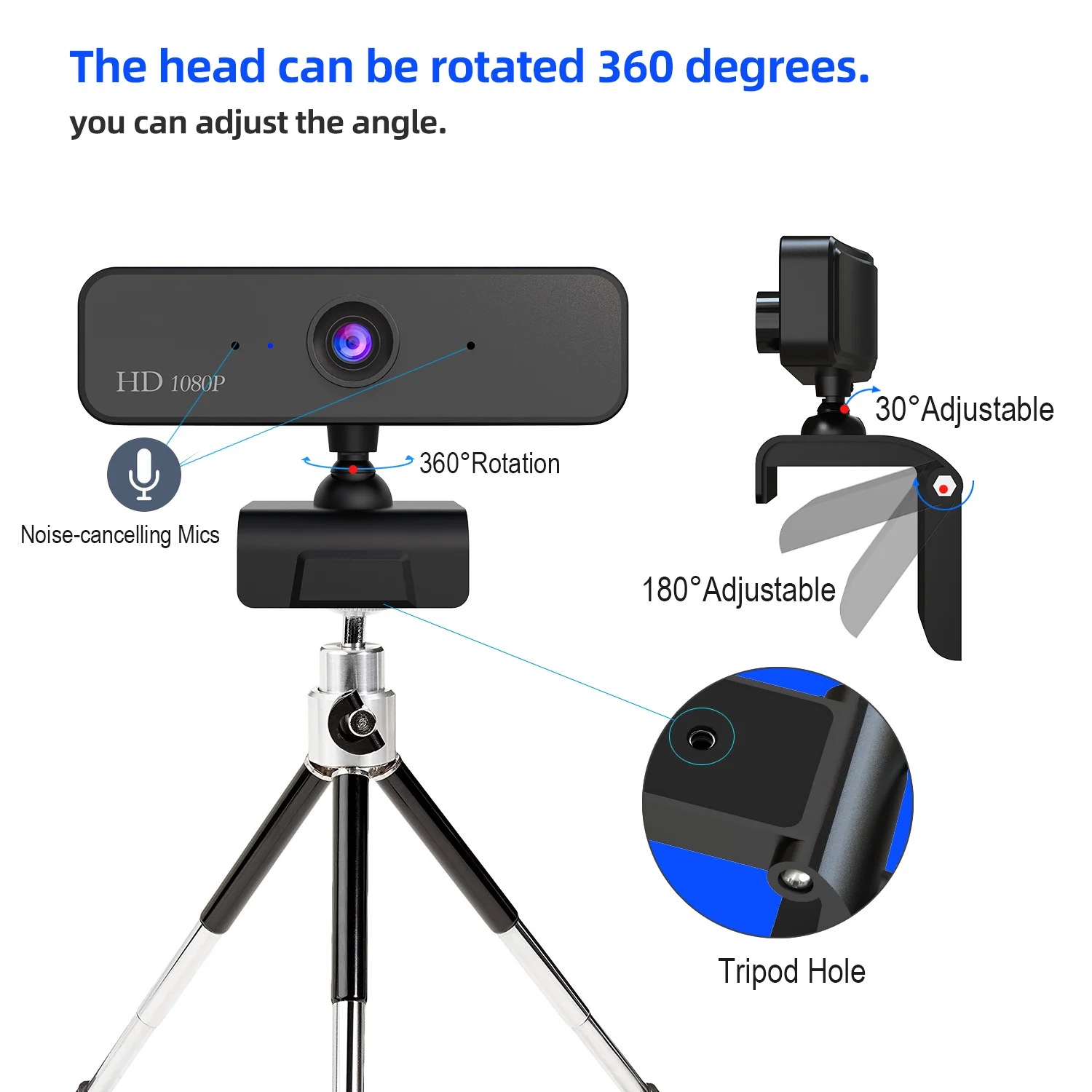 HXSJ HD 1080P Веб-камера Встроенный микрофон Автофокус высокого класса Видеозвонок компьютер периферийная веб-камера для ПК ноутбука
