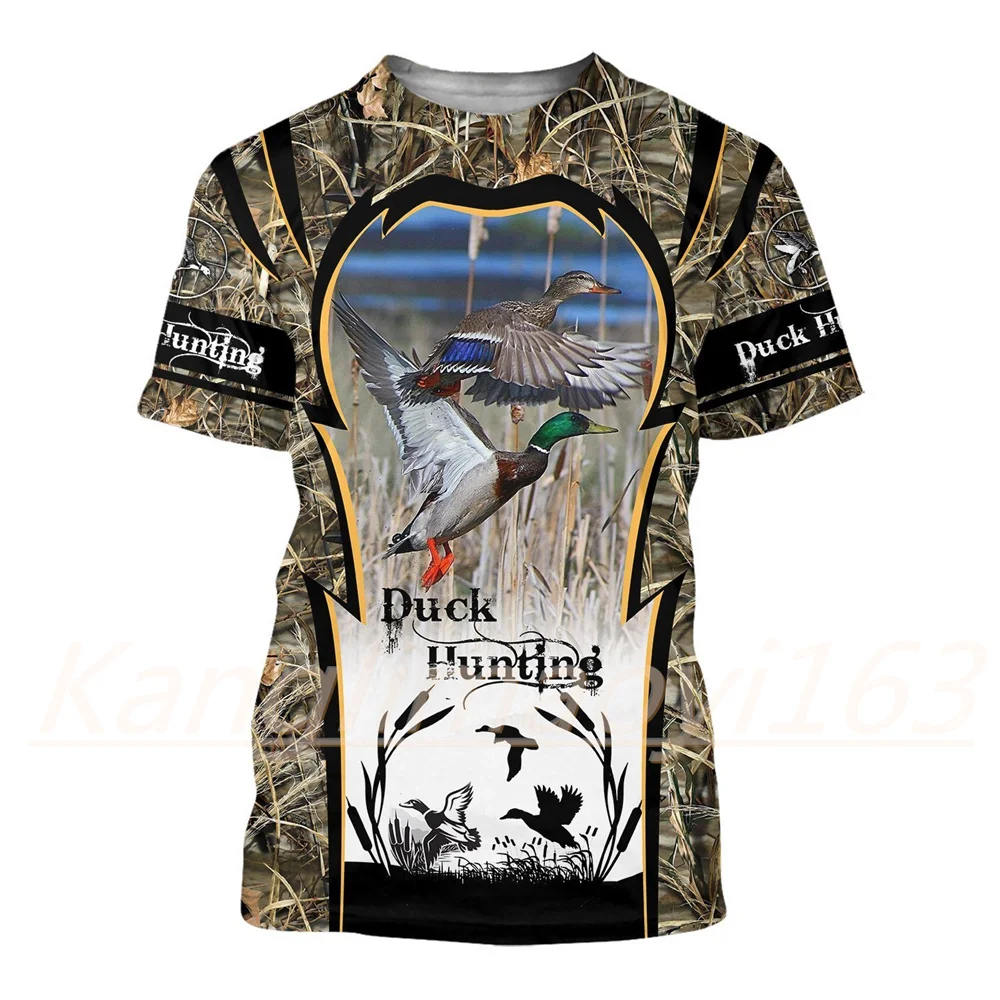 

Spring Summer T Shirt Mallard Duck Hunting 3D Printing T-Shirts for Men and Women Short Sleeve T-Shirts Oversized O-Neck Casual