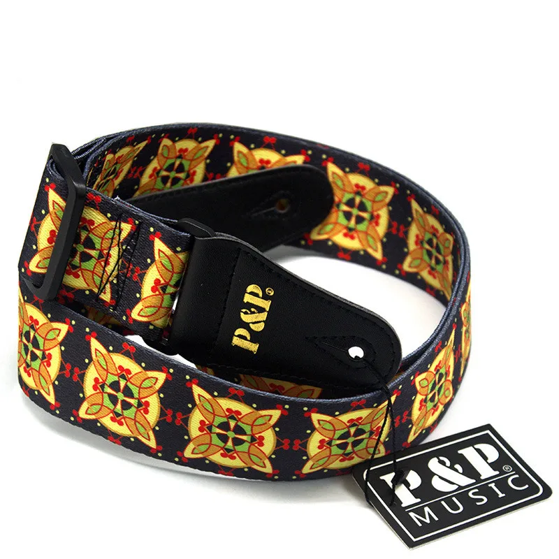 

Ремень для электрогитары с оранжевым рисунком