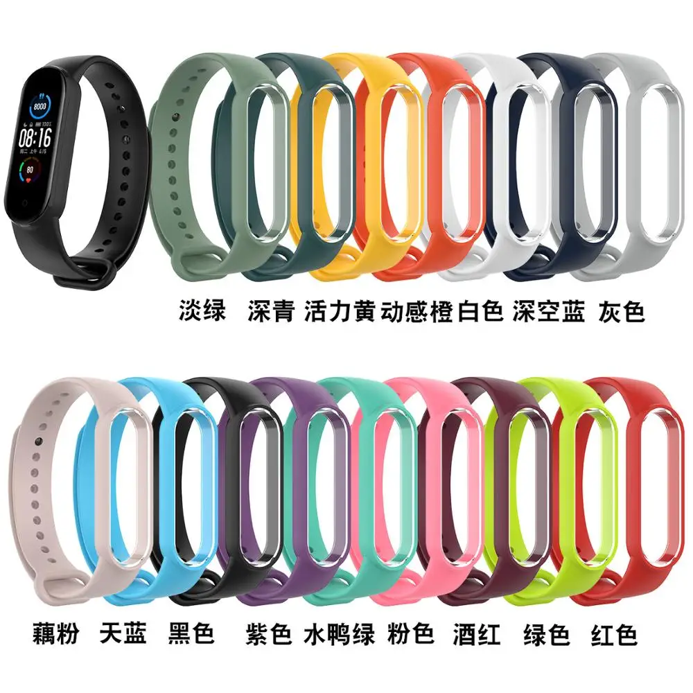 Silicone Watchband for xiaomi Mi Band 5 6 Bracelet Miband 5 6 Sport Smartwatch Strap Wristband Replacement Accessories