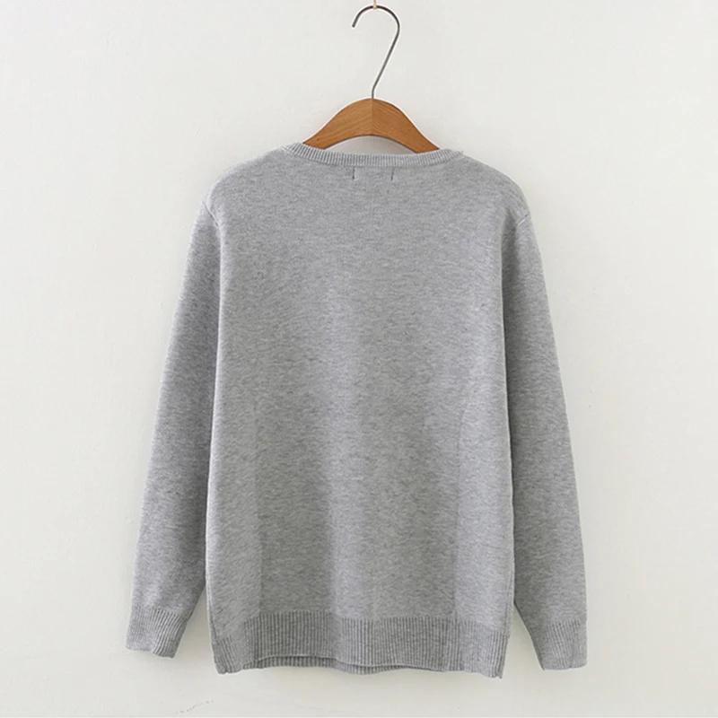 Женский вязаный свитер TIGENA вышивкой пуловер с длинным рукавом для женщин на