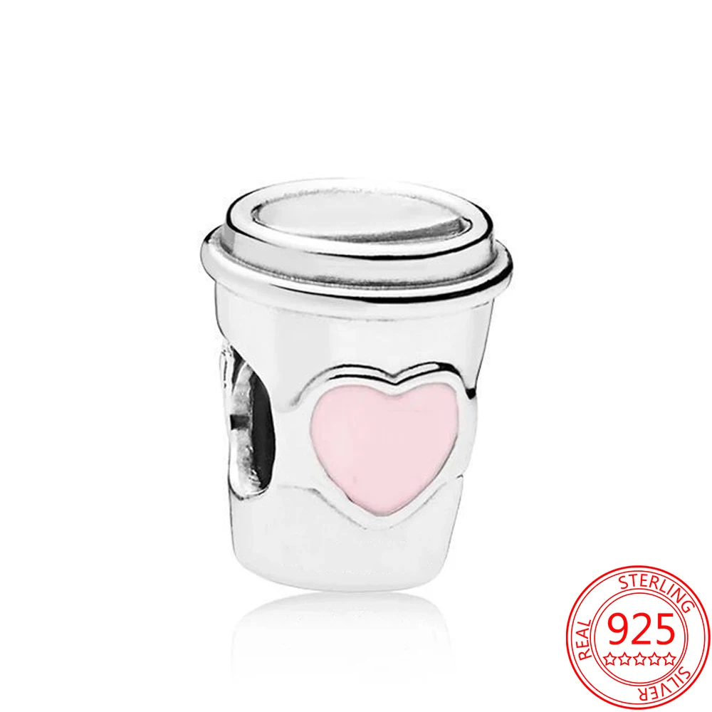 

Romantic 100% Real 925 Sterling Silver Pink Heart Flower Infinite Love Charm Charms Fit Original Pandora Bracelet Gift Girl