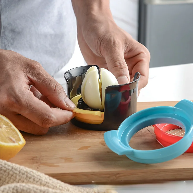 

Three In One ABS Egg Cutter Stainless Steel Wire Egg Cutter Strawberry Kitchen Tool Egg Salad Tools