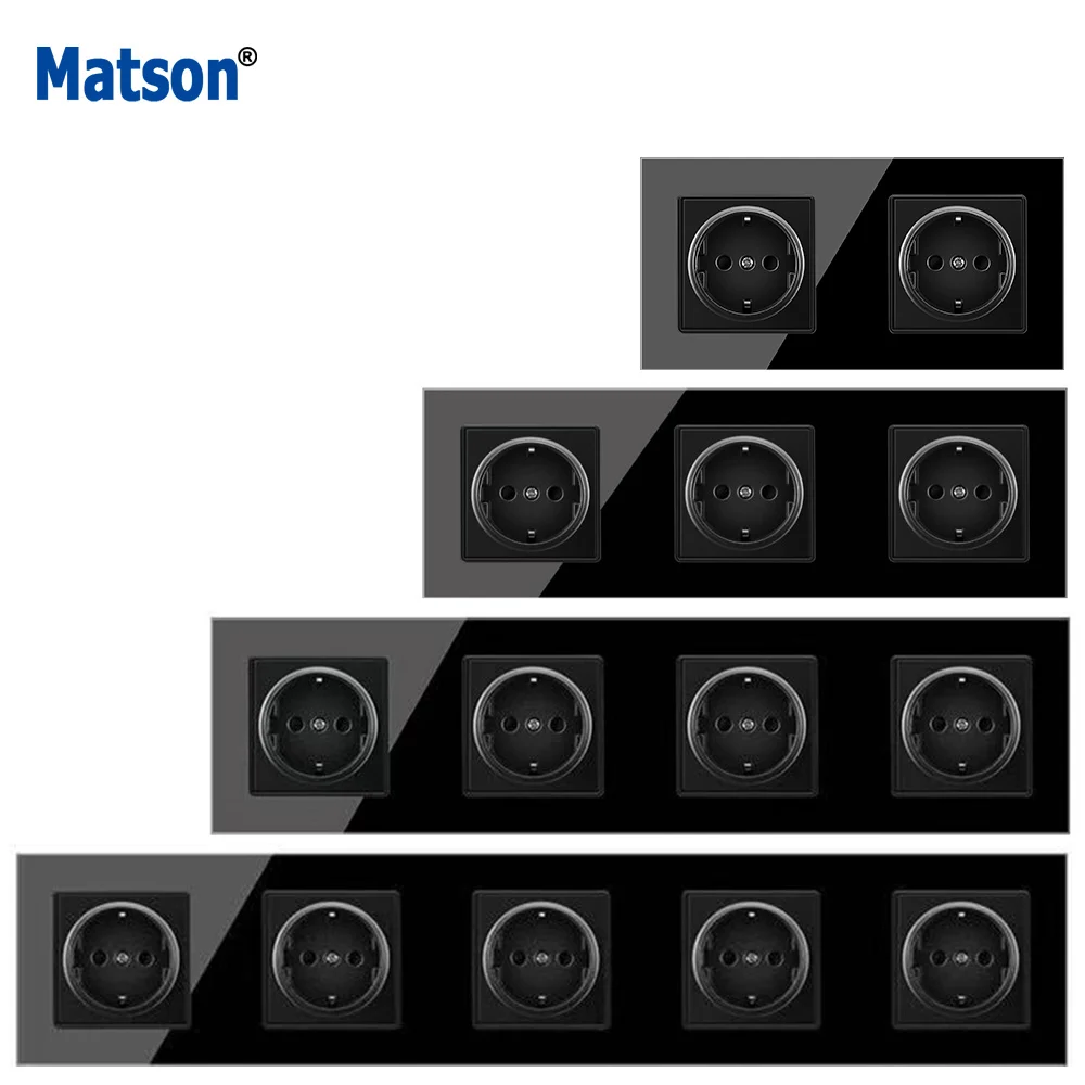 Мэтсон с украшением в виде кристаллов закаленное Стекло Панель 2/3/4/5Gang Мощность