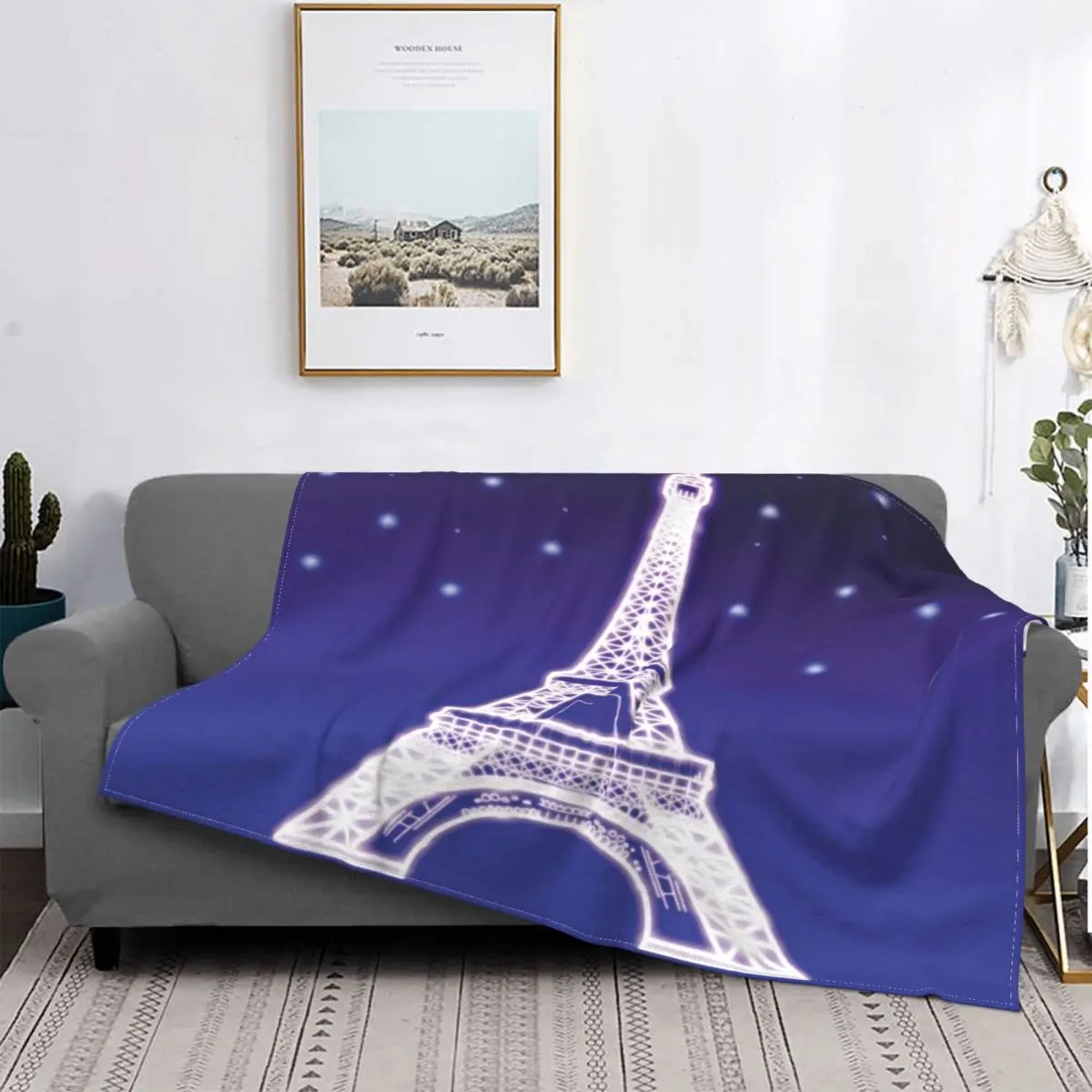 

Mantas brillantes de la Torre Eiffel de París, mantas de franela con estampado de Arte de viaje a Europa, mantas cálidas portáti