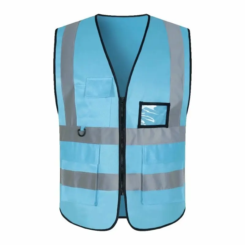 

2021 New Custom LOGO Reflective Safety Vest Bright Neon Color With 2 Inch Reflective Strip-Orange Trim-Zipper
