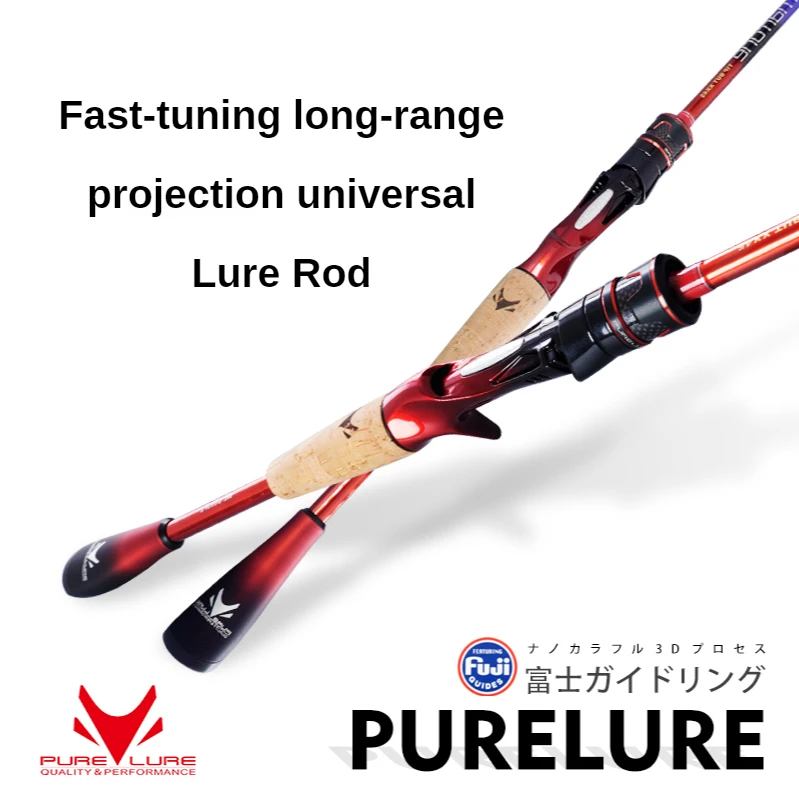 

PURELURE Spinning Rod and Casting Rod Combo High Carbon universal long throwing Fishing Rod in FUJI accessories, plus Reel