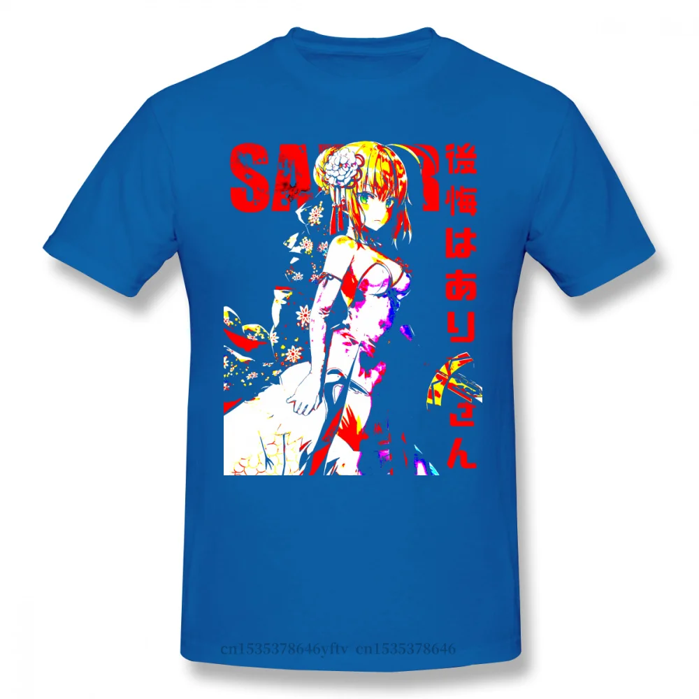 

2021 Leisure Fashion 100% cotton T-shirt New Summer Saber Fate Stay Night Emiya Gilgamesh Anime Ofertas Men