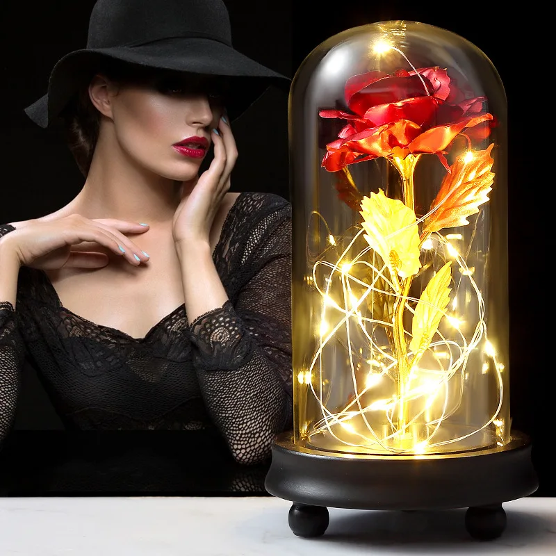 

LED Light Flashing Luminous Artificial Rose Romantic Decoration Flower Wedding Valentine's Day Mother's Day Gift For Lover