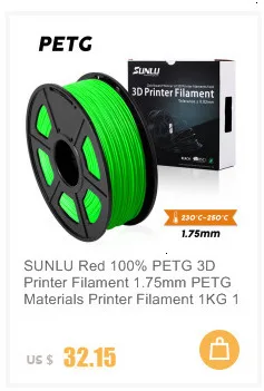 SUNLU PETG нить для 3d принтера 1,75 мм 1 кг 2.2lbs катушка поддержка defferent материал 3d принтер Заправка Полноцветная 3D нить заказ