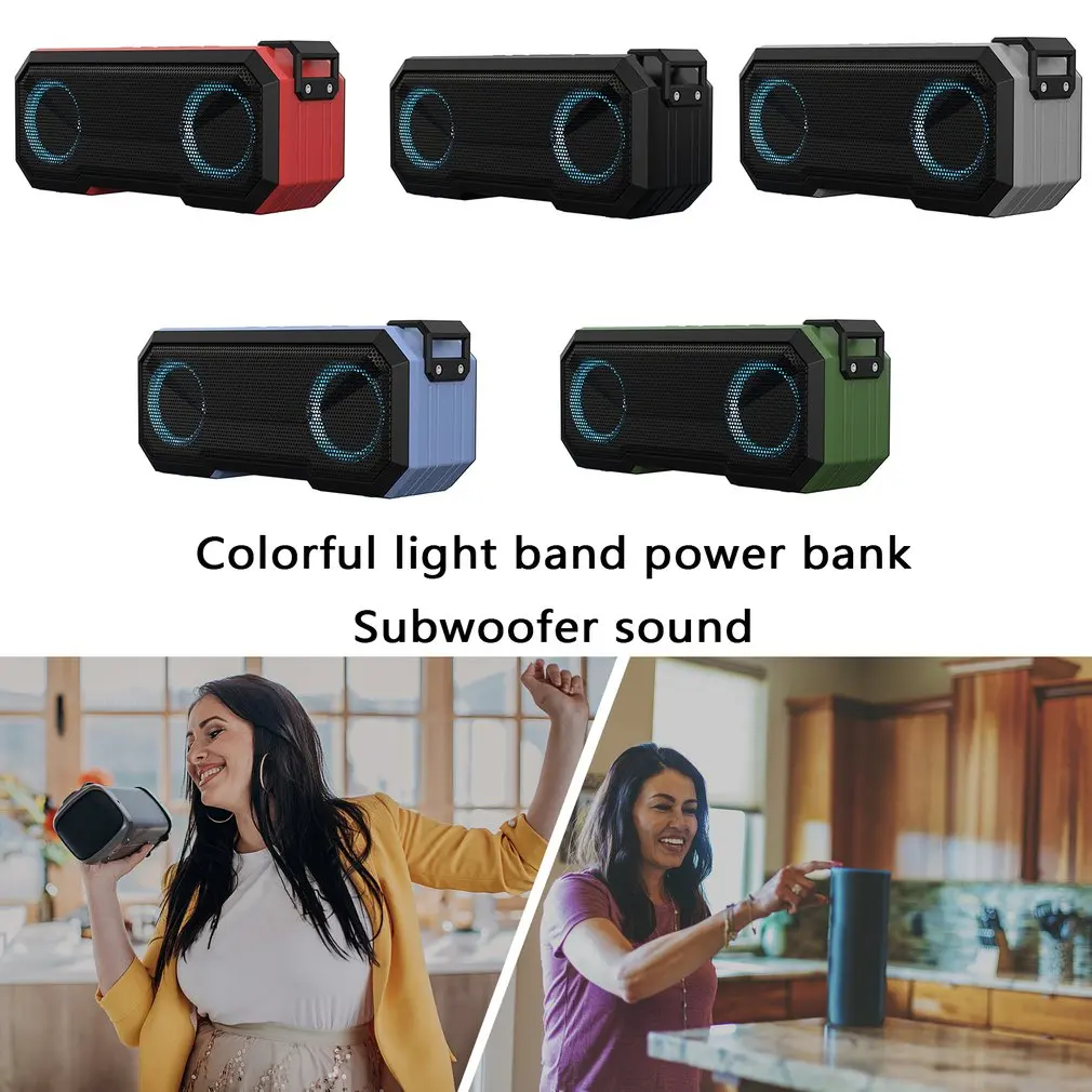 

X8 Wireless IPX7 Waterproof Colorful Luminous With Power Bank Subwoofer Speaker Outdoor Portable Speaker