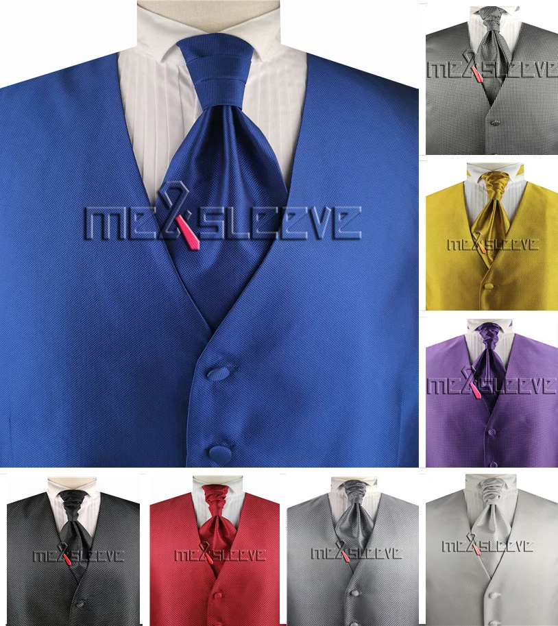 

free shipping custom made man's chequer classical vest + pastrone +hanky