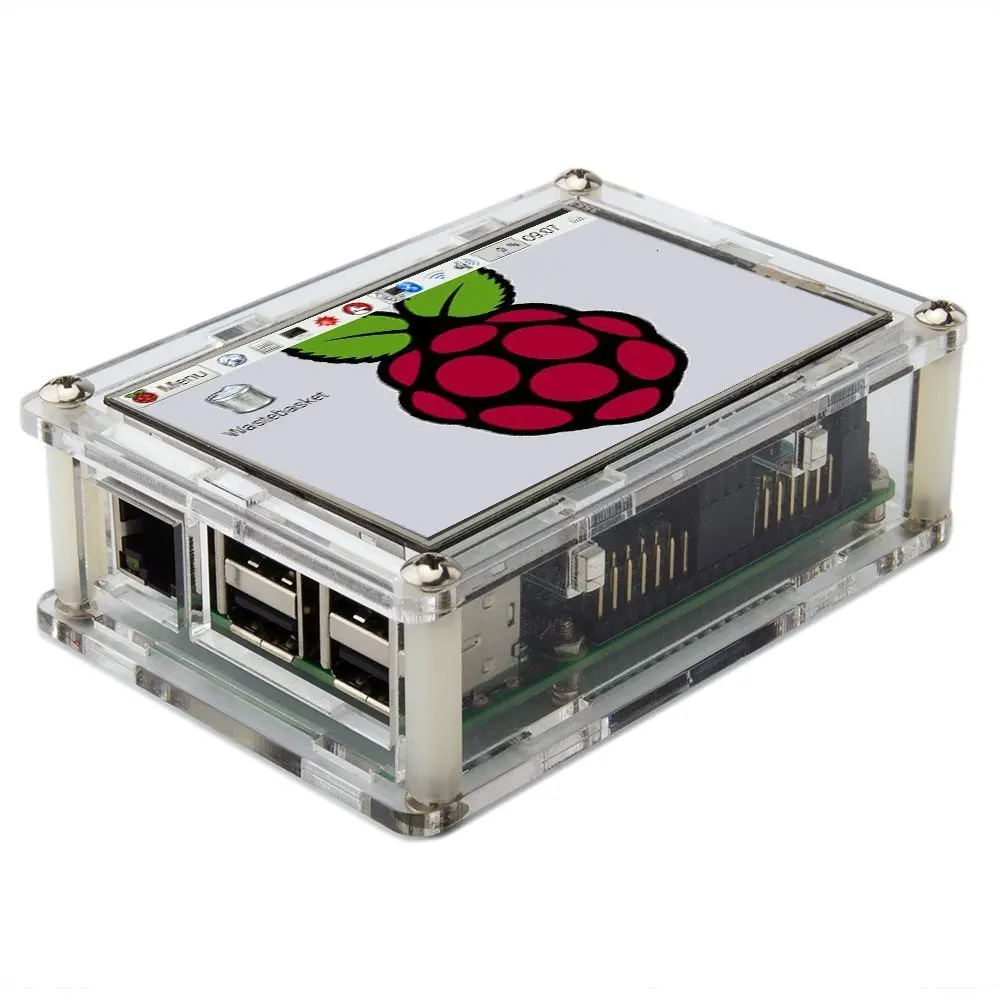 Raspberry Pi 4/3 Model B 3 5 &quotсенсорный ЖК-дисплей Прозрачный Акриловый чехол стилус |