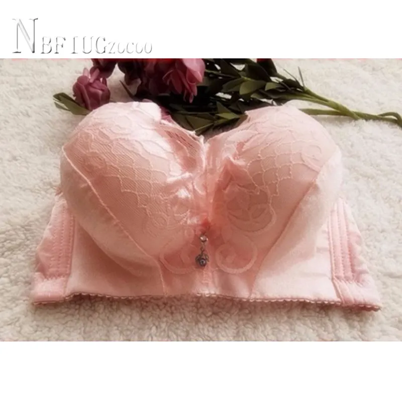 

2020 Small Breast Thick Women Bra Deep V Sexy Wire Free Lace Female Bras Underwear