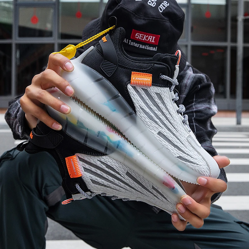 Кроссовки мужские беговые из дышащей сетчатой ткани высокого качества - купить