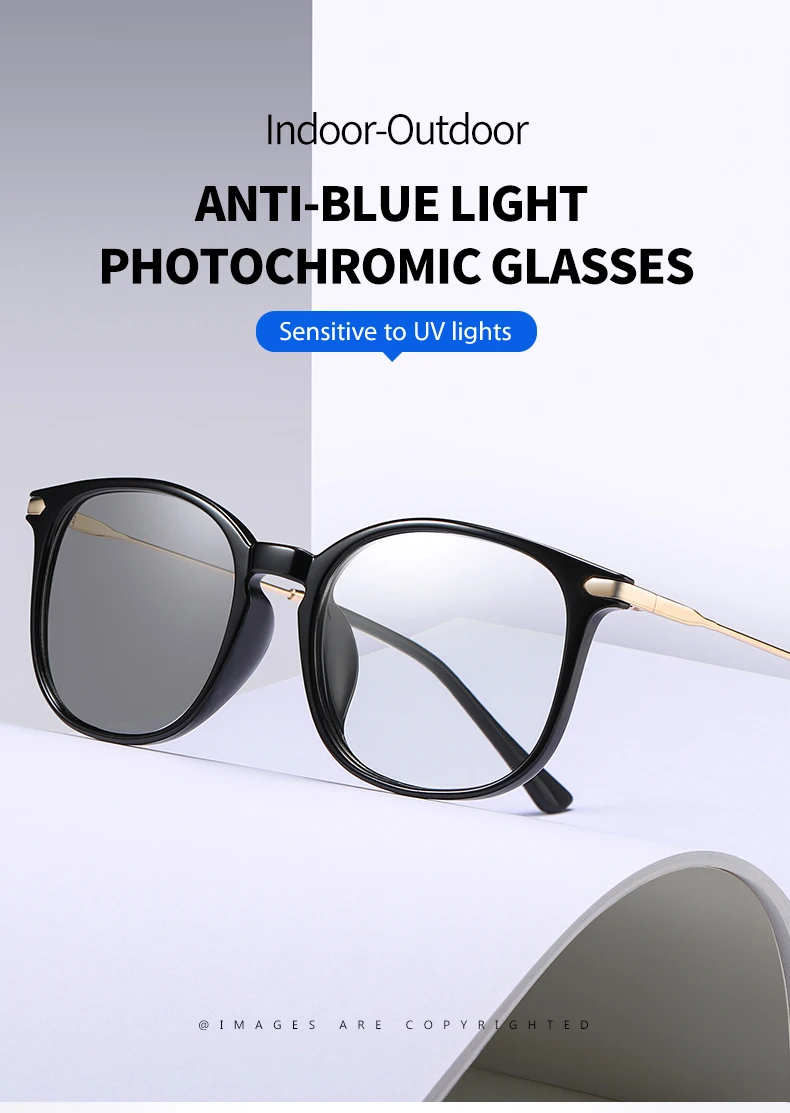 

New anti-blue color glasses unisex tr flat mirror retro UV glasses discoloration glasses optical glasses