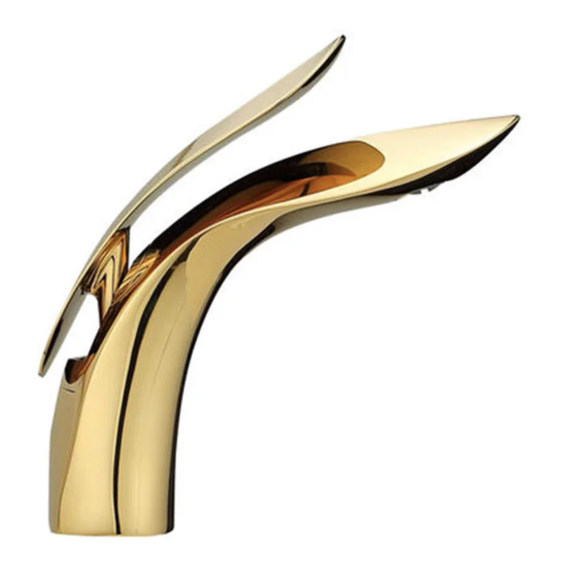 

Brass Net Red Rose Gold Creative Personalized Basin Bathroom Washbasin Hot and Cold Retro Faucet