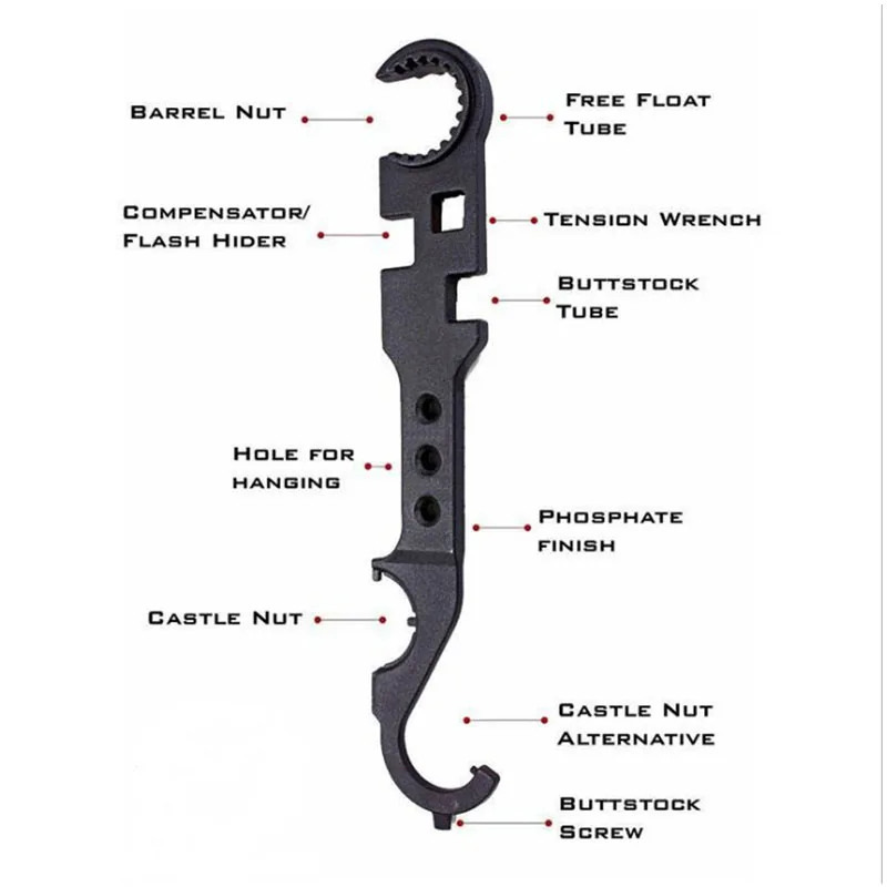 Outdoor 8 in 1 Combo Wrench Ar15/m4 Armorer Spanner Multi-functional Repair Tool Portable Ratchet Tools Accessories | Инструменты
