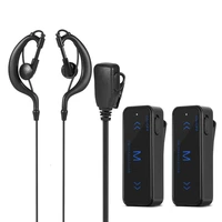 2pcs Mini Walkie Talkie Headset 3Km Way Radio Transceiver With Headphones Earpiece Clip Lanyard USB Pocket Size Interphone